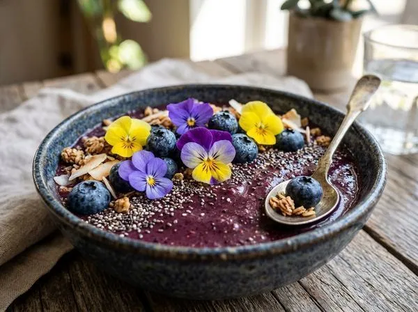 Acai smoothie bowl with berries